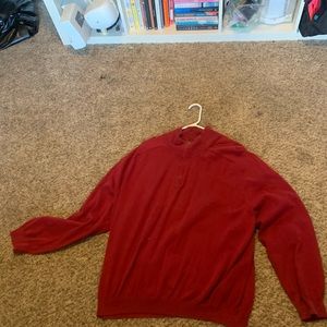 Red oversized mid zip down hoodie